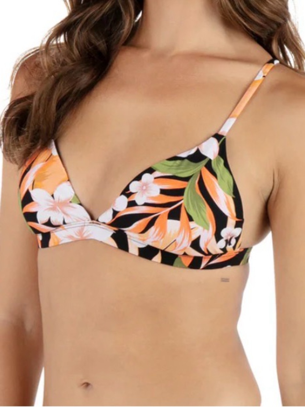 Hurley Black & Orange Floral Triangle Bikini Top & Bottom